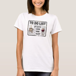 Sleek & Stylish Gold COFFEE THEN WINE T-Shirt