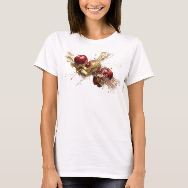 Sleek & Stylish Orange Abstract Apple T-Shirt (Front)