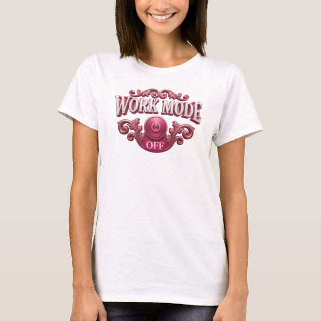Sleek & Stylish Red WORK MODE OFF Graphic Tee (Front)