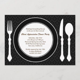 Sleek Tabletop Corporate Party Invitation - Black