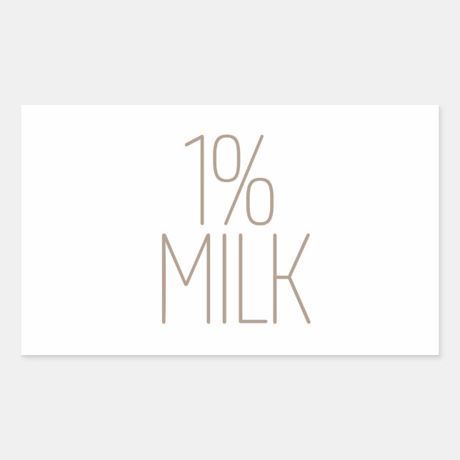 Sleek Tan 1% Milk Rectangular Sticker (Front)