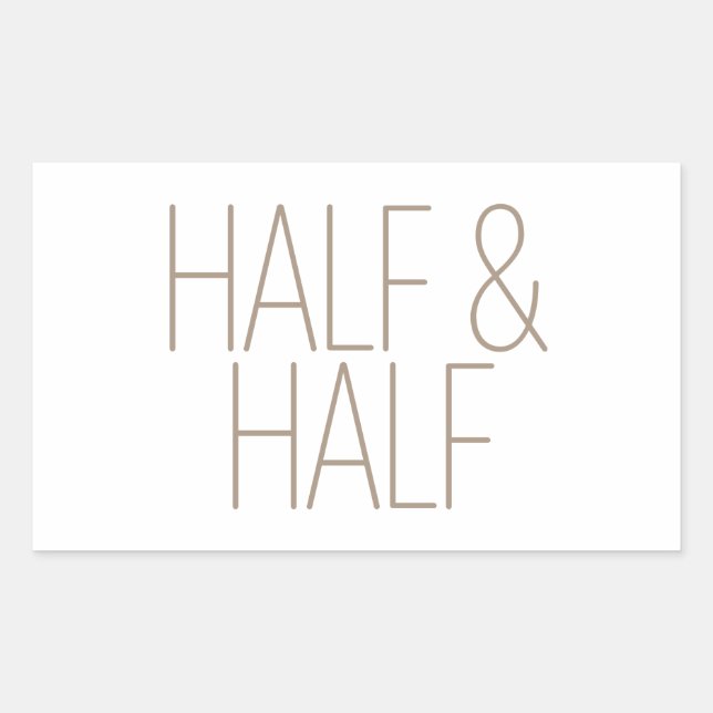Sleek Tan Half & Half Rectangular Sticker (Front)