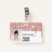 Sleek Trendy Glam Employee Photo Code Logo Name