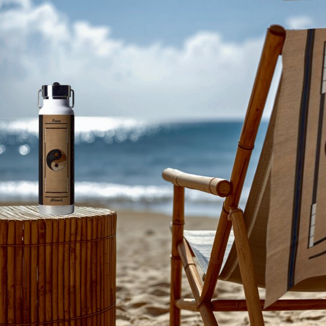Sleek Unique Zen Bamboo Yin Yang Symbol  Water Bottle (Creator Uploaded)