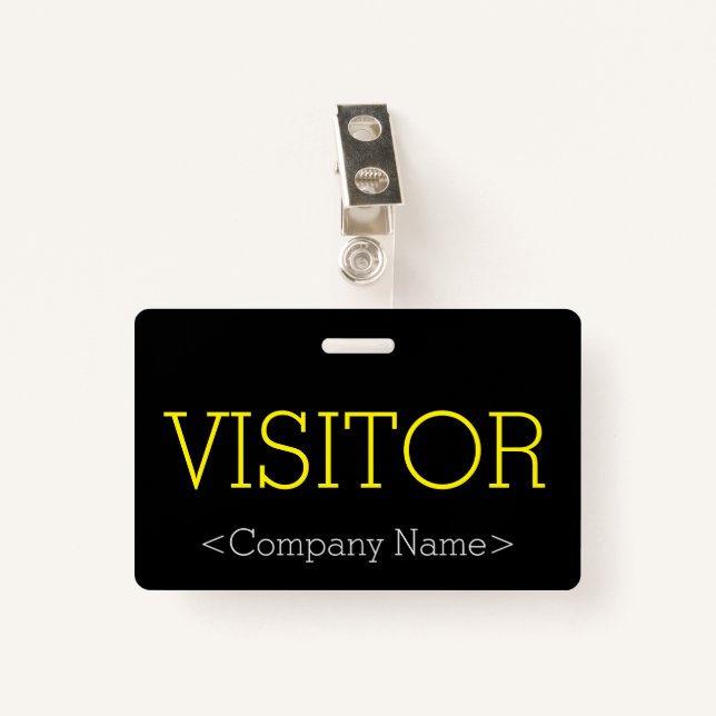 Sleek "VISITOR" Badge ID Badge (Front with Clip)