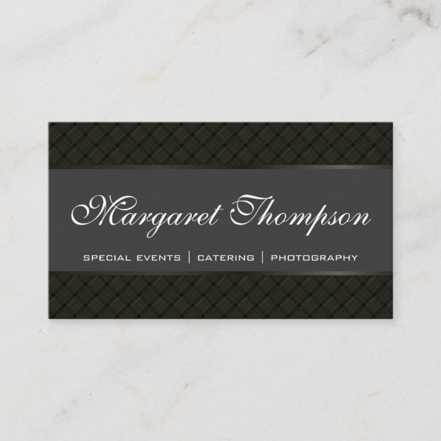 Sleek Weave Pattern Business Card (Front)