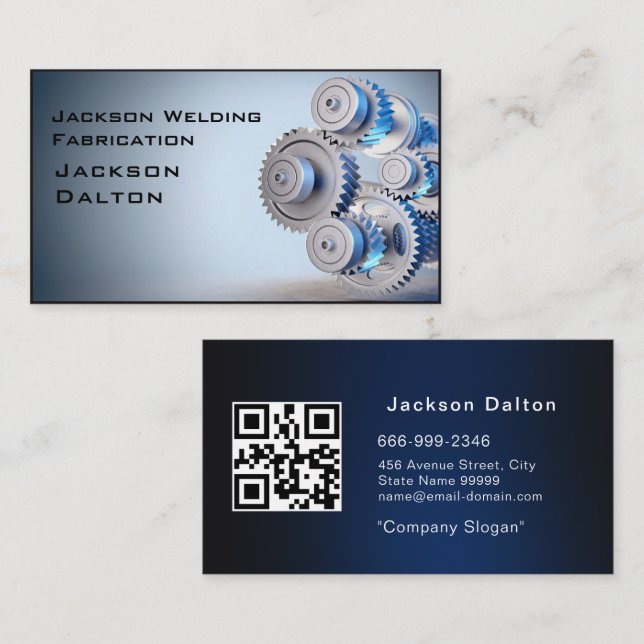 Sleek Welder Welding Metal Fabricator Metalwork  B Business Card (Front/Back)