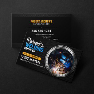 Sleek Welder Welding Metal Fabricator Metalwork Business Card
