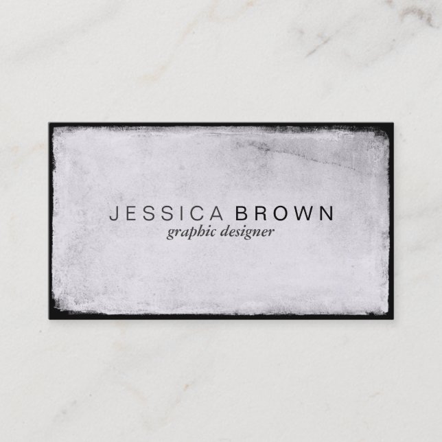 Sleek White Chalkboard Vintage Business Cards (Front)