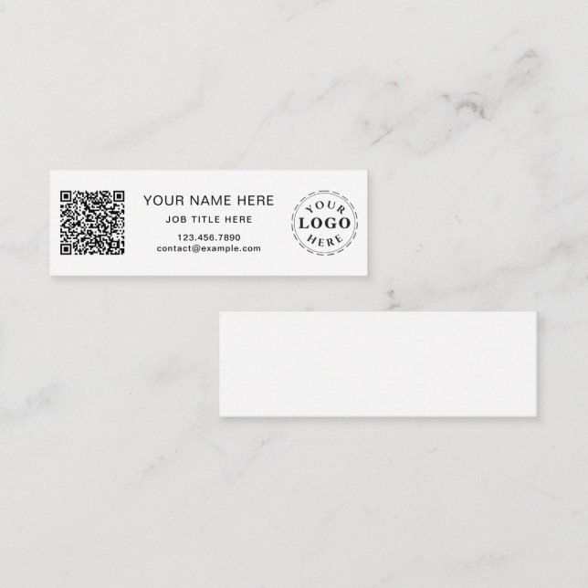 Sleek White Space Mini Calling Card for Profession (Front/Back)