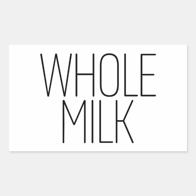 Sleek Whole Milk Rectangular Sticker (Front)
