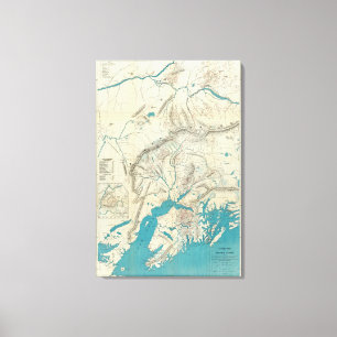 Sleem's Map of Central Alaska Canvas Print