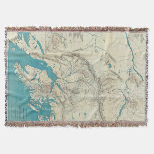 Sleem's Map of Central Alaska Throw Blanket