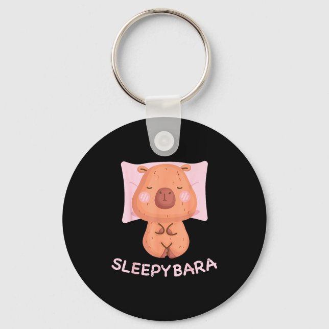Sleeng Capybara Pajamas Nightgown Sleepybara Roden Key Ring (Front)