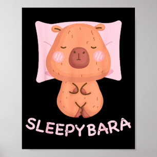 Sleeng Capybara Pajamas Nightgown Sleepybara Roden Poster