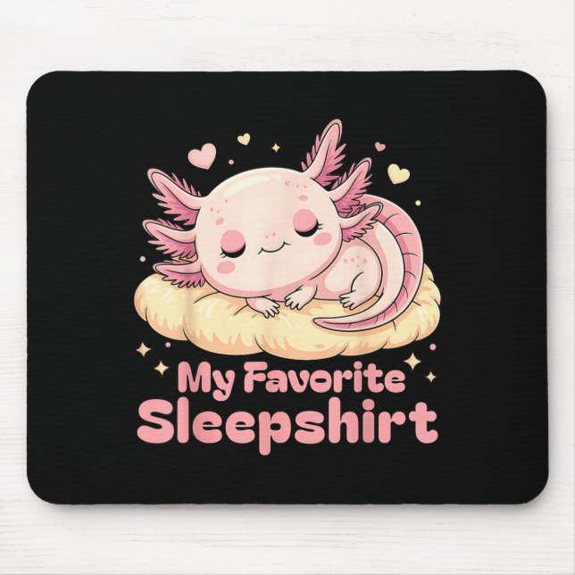 Sleeng Pajamas Axolotl Favorite Sleepshirt Women G Mouse Pad (Front)