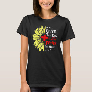 Sleep All Day Paediatrics Nurse All Night Healthca T-Shirt