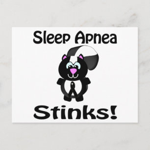 Sleep Apnoea Stinks Skunk Awareness Design Postcard