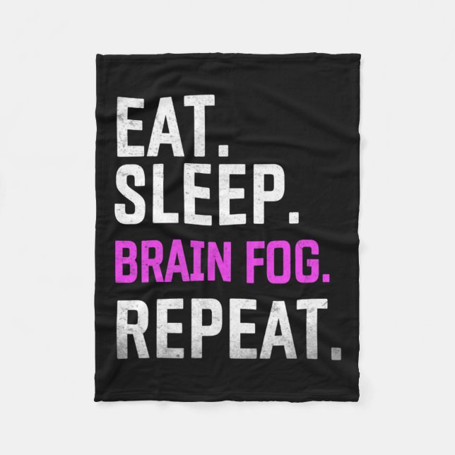 Sleep Brain Fog Repeat Fibromyalgia Awareness Lupu Fleece Blanket (Front)