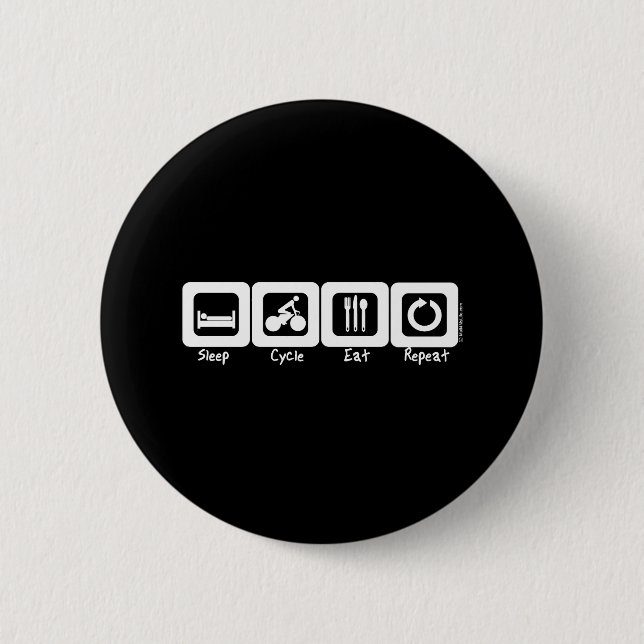 Sleep Cycle Eat Repeat 6 Cm Round Badge (Front)