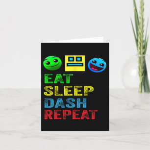 Sleep Dash Repeat Video Game Geometry Video Gamer  Card