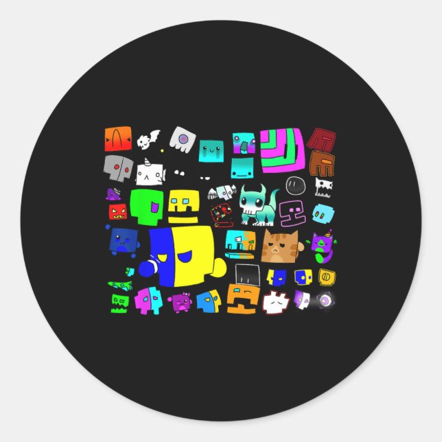 Sleep Dash Repeat Video Game Geometry Video Gamer  Classic Round Sticker (Front)