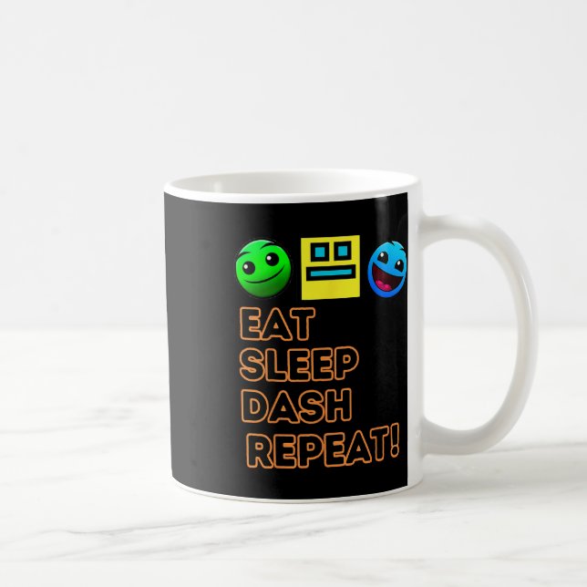 Sleep Dash Repeat Video Game Geometry Video Gamer  Coffee Mug (Right)
