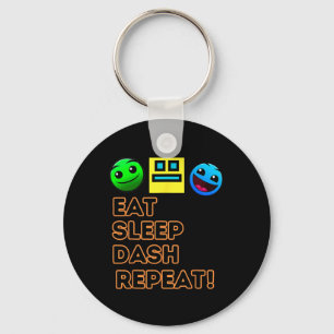 Sleep Dash Repeat Video Game Geometry Video Gamer Key Ring