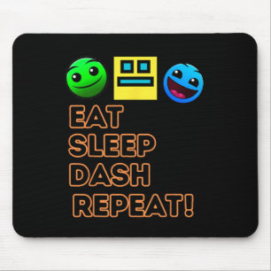 Sleep Dash Repeat Video Game Geometry Video Gamer Mouse Pad