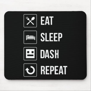 Sleep Dash Repeat Video Game Geometry Video Gamer Mouse Pad