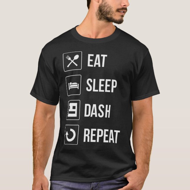 Sleep Dash Repeat Video Game Geometry Video Gamer  T-Shirt (Front)