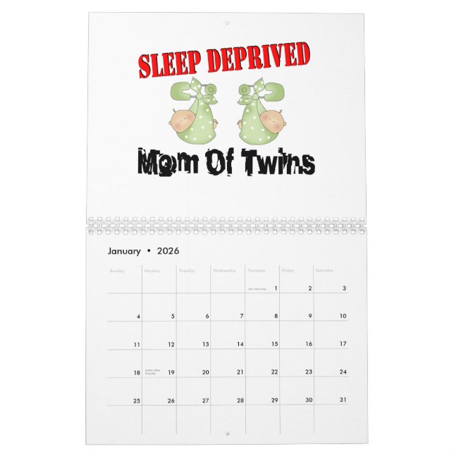 Sleep deprived mum of TWINS Calendar (Jan 2026)