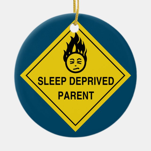 Sleep Deprived Parent Ceramic Tree Decoration (Front)