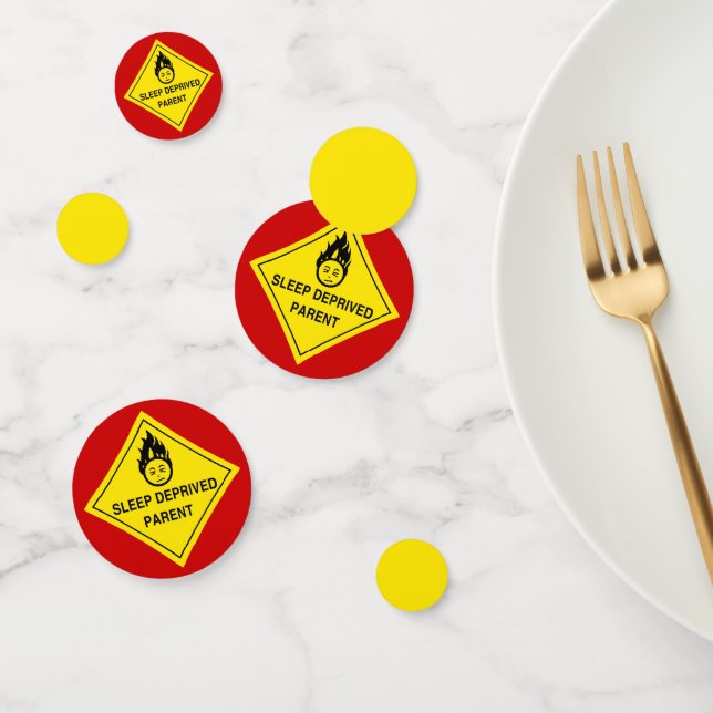 Sleep Deprived Parent Red and Yellow Confetti (Group)