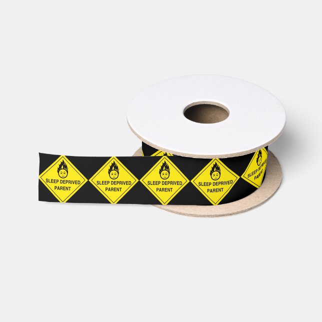 Sleep Deprived Parent Satin Ribbon (Spool)
