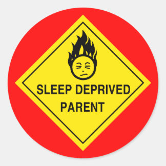 Sleep Deprived Parent Stickers - Red