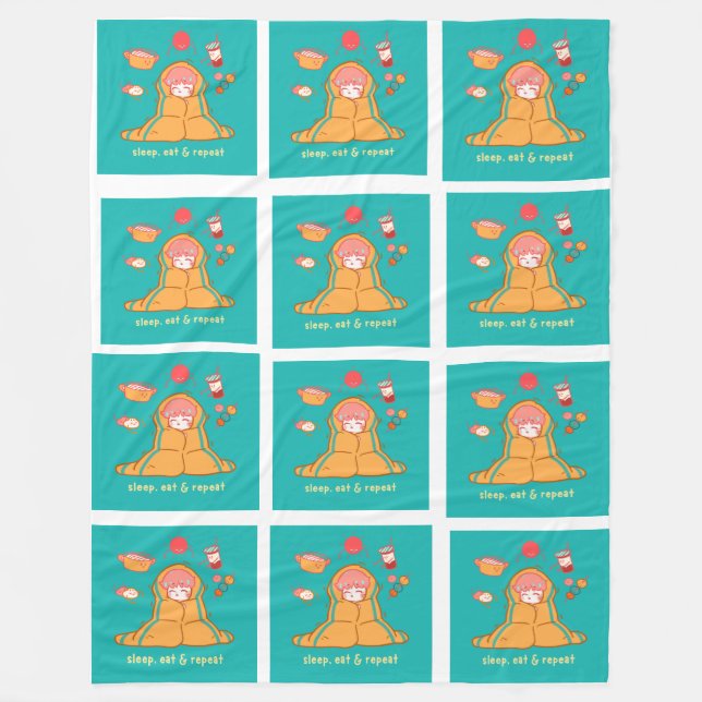 sleep, eat and repeat blanket design (Front)