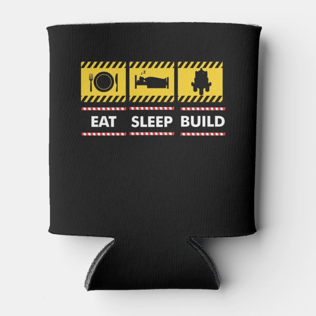 Sleep Eat Build Repeat Building Blocks Bricks Can Cooler (Front)