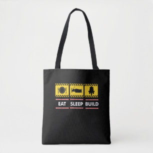 Sleep Eat Build Repeat Building Blocks Bricks Tote Bag