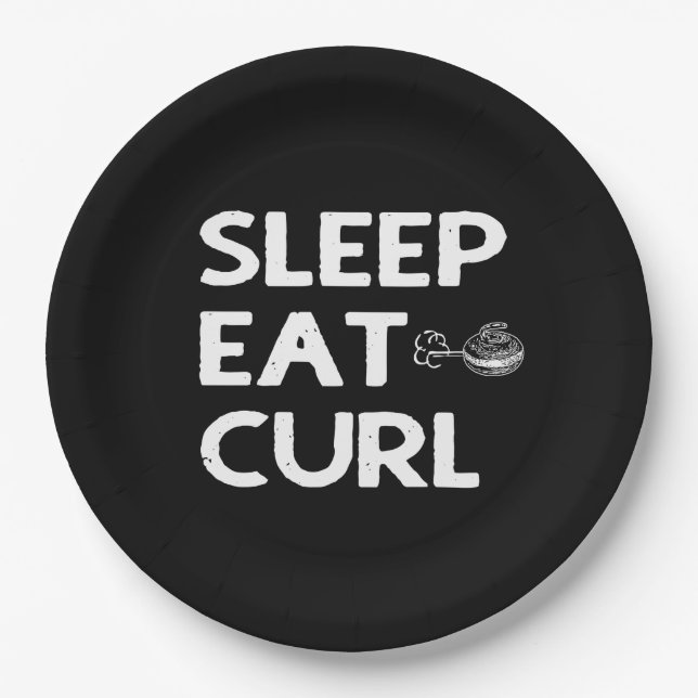 Sleep Eat Curl Paper Plate (Front)