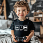 Sleep Eat Game T-Shirt<br><div class="desc">Sleep Eat Game T-Shirt - The perfect girls T-shirt for hard core gamers is here. This hilarious shirt with road sign symbols for eat and sleep, and a computer game controller in the third sign with the message: Sleep, Eat and Game. This funky shirt is a real game changer and...</div>