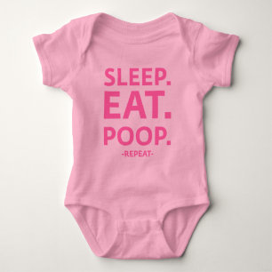 Sleep. Eat. Poop. Repeat. Baby Bodysuit