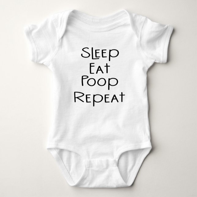 Sleep Eat Poop Repeat Baby Bodysuit (Front)
