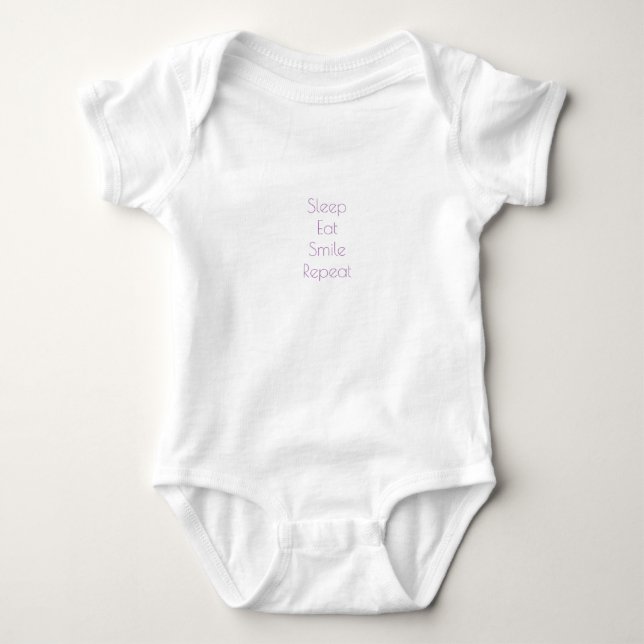 Sleep,Eat,Smile,Repeat Baby Bodysuit (Front)