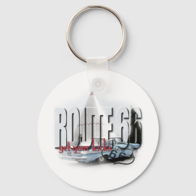 Sleep in a Wigwam - Route 66 Key Ring (Front)