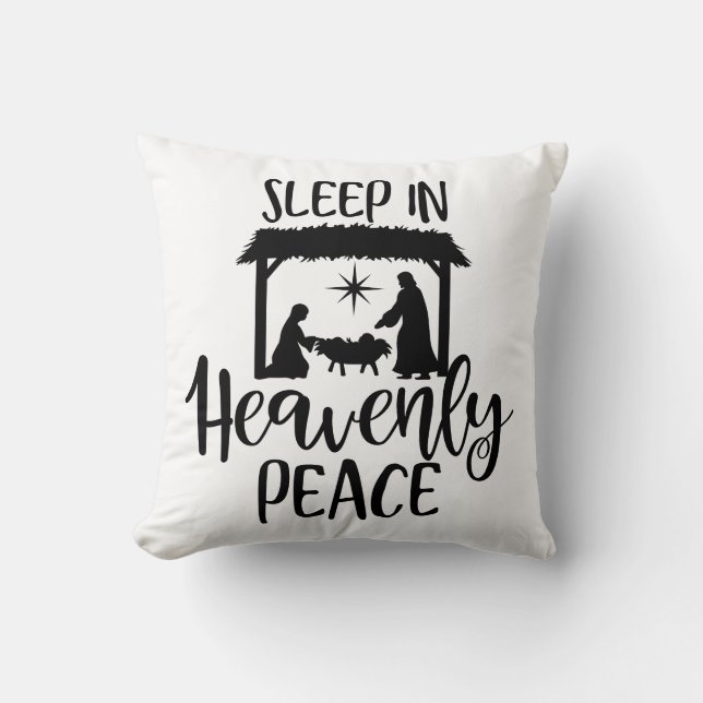Sleep In Heavenly Peace Nativity Cushion (Front)