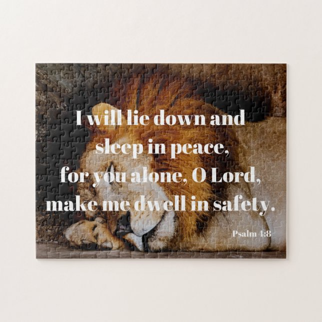 Sleep In Safety Psalm 4 Bible Verse Jigsaw Puzzle (Horizontal)