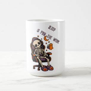 Sleep Is For The Weak Halloween Gaming Skeleton Coffee Mug