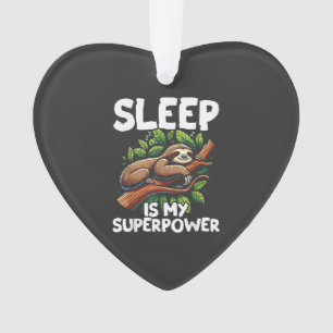 Sleep is My Superpower Sloth T-Shirt Ornament