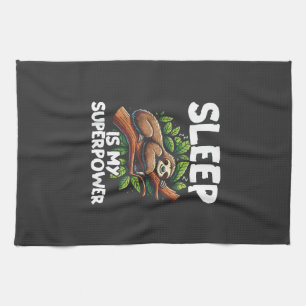Sleep is My Superpower Sloth T-Shirt Tea Towel